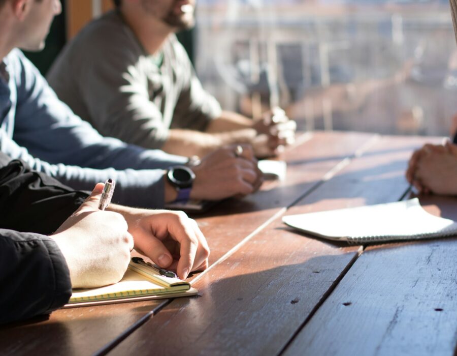 Small startup team in a meeting